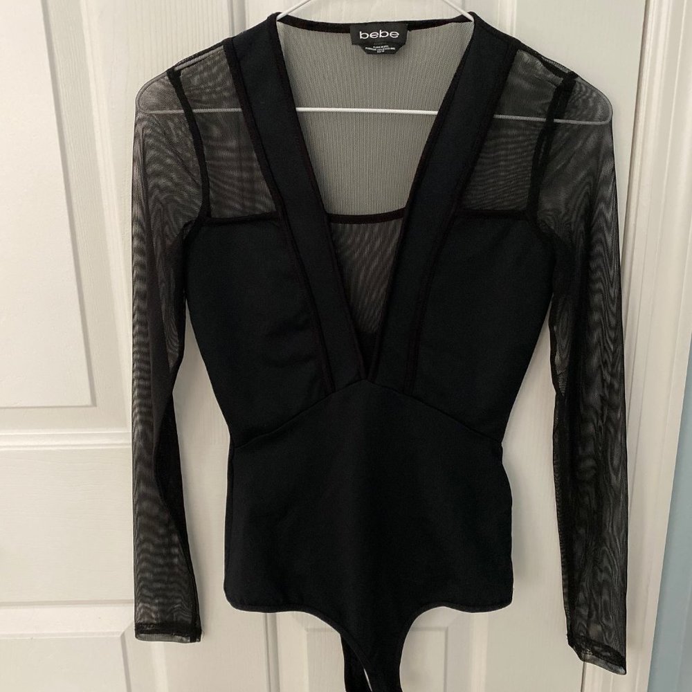 Bebe bodysuit, sz. XS, long sheer sleeves